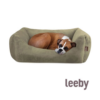 Leeby Alcofa com Capa Amovível de Veludo Verde para cães 